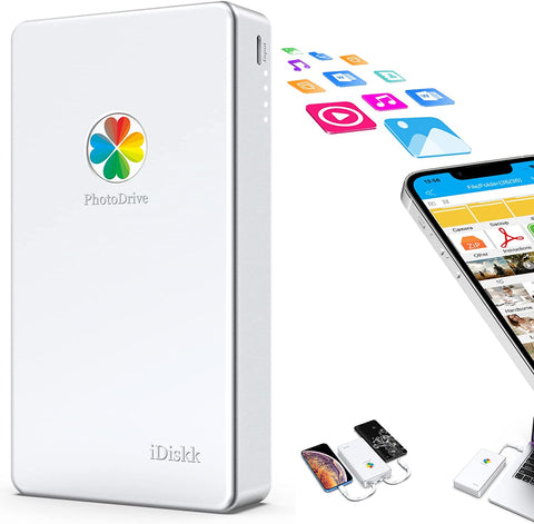 iDiskk MFI Certified 2TB External Hard Drive for iPhone & iPad (All Models) Android Mobile,MacBook and Windows PC