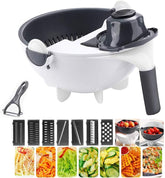 9 in 1 Multifunction Vegetable Cutter with Drain Basket