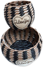 Plastic Woven Basket Set of 2 Sizes - Willow
