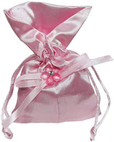 Multipurpose Small Pink Satin Pouches Party Favors Giveaway Gifts 24 pieces - 9x9cm - Willow