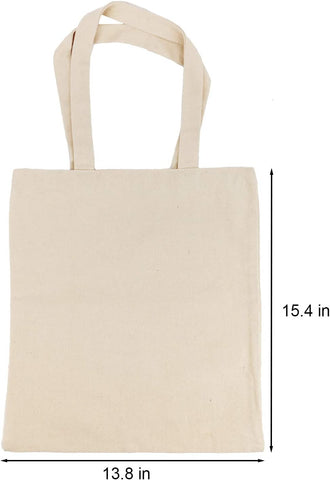 Natural Canvas Tote Bags Reusable Grocery Bags (33 x 38 Cms) 12 Pcs - Willow Natural Canvas Tote Bags Reusable Grocery Bags (33 x 38 Cms) 12 Pcs - Willow