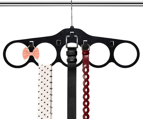 Willow 10Pc Pack Scarf Hanger Organizer, for Belt, Tie, Mufflers & Accessories (Black)
