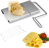 Cheese/Butter Slicer, Stainless Steel Cutter with Durable Wire & Cutting Board