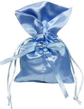 Multipurpose Small Blue Satin Pouches Party Favors Giveaway Gifts 24 pieces - 9x9cm - Willow