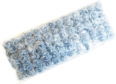 Willow 0.5" Mini Paper Flowers for Crafts Paper Roses for Scrapbooking  Card Decoration 144pcs (Sky Blue)