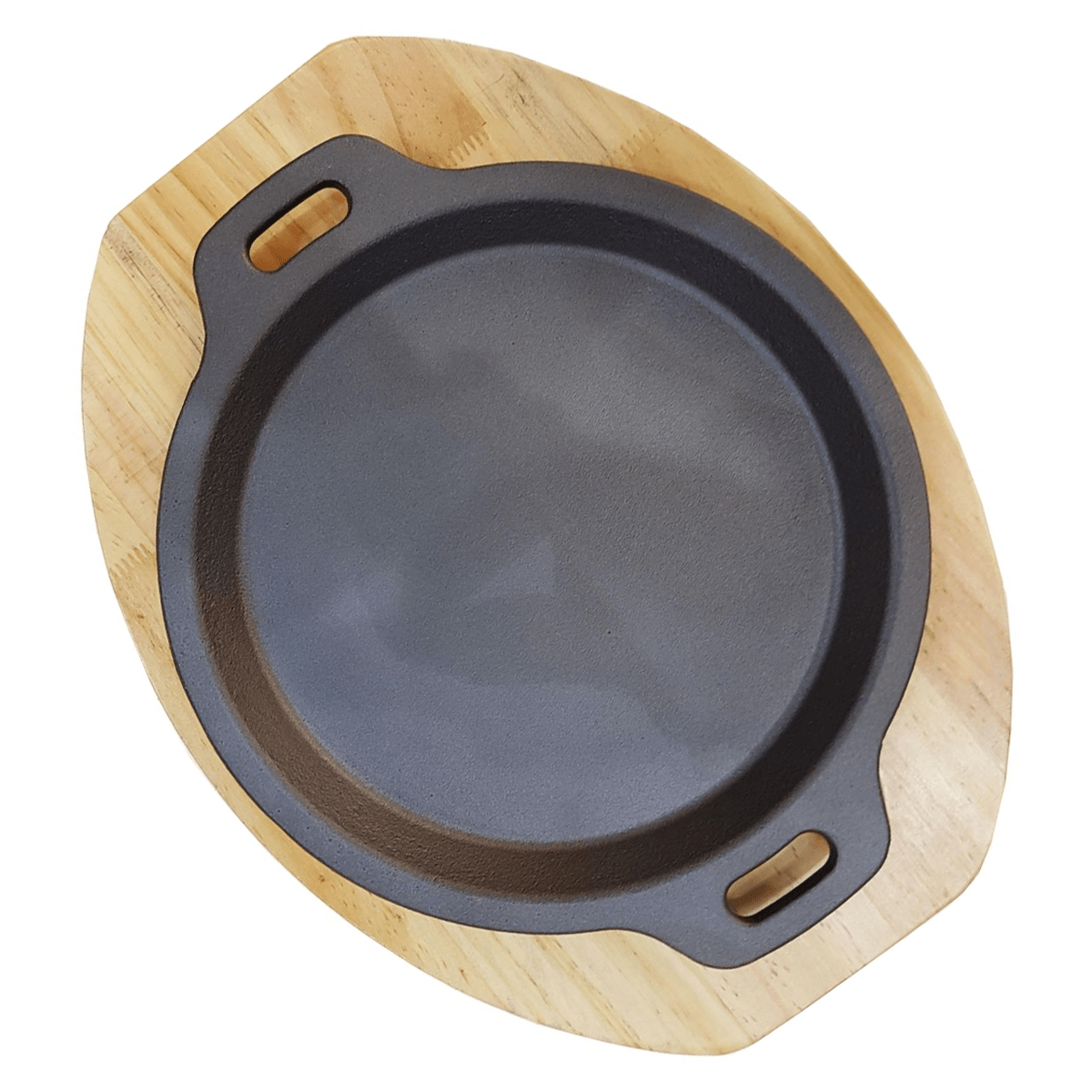Cast Iron Sizzling Plate with Wooden Base Round – Emaratshop