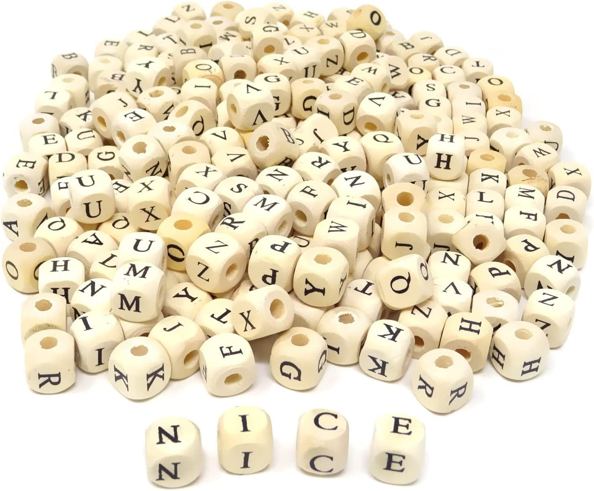 Alphabet Wooden Loose Beads 260PCS A-Z (26X10 Letter) 10mm