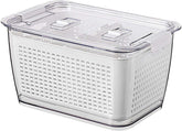 Kitchen refrigerator, food storage containers, drain basket, fresh fruit and vegetable basket with compartments