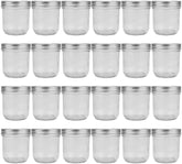 250ml Mason Jars Glass Jelly Jars, Canning Jars With Regular Lids, Ideal for Honey,Jam,Baby Foods,Wedding Favors,Shower Favors, 24 Pack - Willow