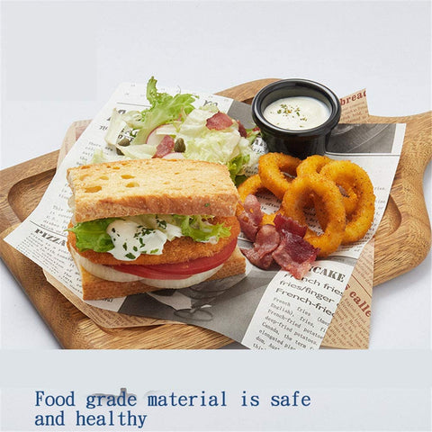 Paper Sheets Sandwich Wrap Paper 33 X 33Cm Food Wrapping Grease Resistant Liner News Papers 100 Sheets Pack