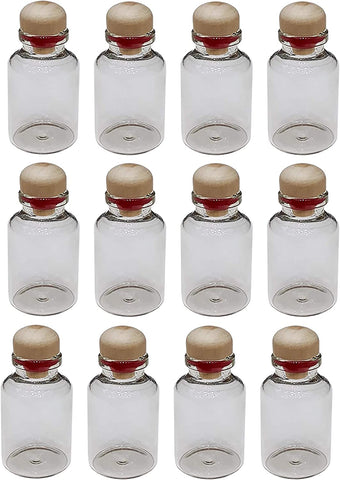 Party Favors Gift Giveaway Glass Bottles with Wood Lid 12 pcs - 2.5x4cm - Willow