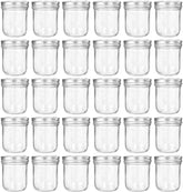 180ml Mason Jars Glass Jelly Jars, Canning Jars With Regular Lids, Ideal for Honey,Jam,Baby Foods,Wedding Favors,Shower Favors, 24 Pack - Willow