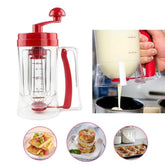 Pancake Batter Dispenser Multiuse Waffle Pancake Muffin Easy Pour with Measuring Label Manual Mixer Cake Cupcake Crepe Donut Maker