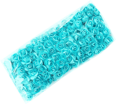 Willow 0.5" Mini Paper Flowers for Crafts Paper Roses for Scrapbooking  Card Decoration 144pcs (Sky Blue)