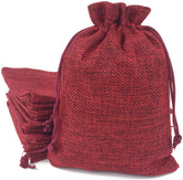 Willow 48Pcs Burlap Bags with Drawstring Gift Jute bags Included Cotton Lining (RED, 10X14)