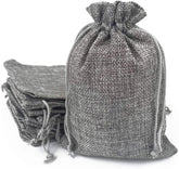Willow 48Pcs Burlap Bags with Drawstring Gift Jute bags Included Cotton Lining (GREY, 10X14)
