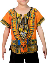 Children Traditional Colourful African Dashiki Thailand Style with Shorts (Orange) - Tribe