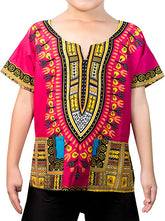 Children Traditional Colourful African Dashiki Thailand Style with Shorts (Pink) - Tribe