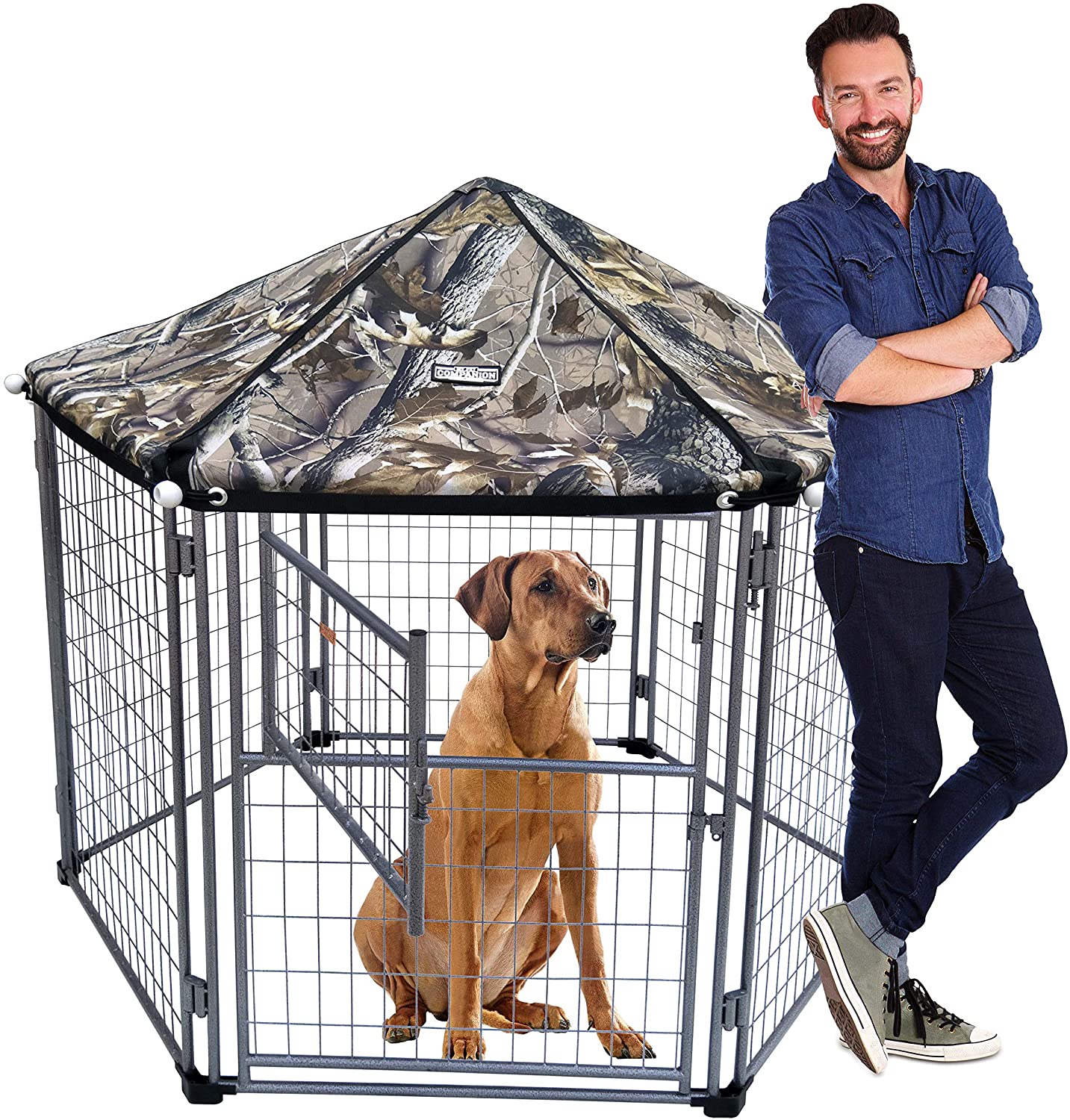 My Pet Companion Outdoor Dog Kennel with Included Roof Weather