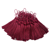 96 PCS Maroon Soft Craft Tassels with Loops for Jewelry Making, DIY, Bookmark, - WILLOW