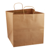 Large Square Kraft Paper Bags With Twisted Rope Handles 35x35x35 Cms - (10 Pc Pack ) - WILLOW