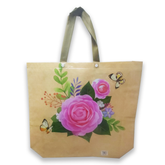 Set of 12 Colorful Reusable RPET Grocery Tote Shopping Bags Heavy Duty & Water Resistant 48x46x12Cms - WILLOW