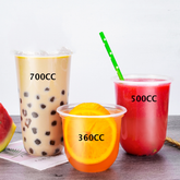90mm Diameter Sealable U Shaped Disposable Plastic Cup for Bubble Tea / Fruit Juice (Box of 1000) Without Lid