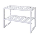 Under Sink 2 Tier Expandable Shelf Organizer Rack Storage Kitchen Tool Holders