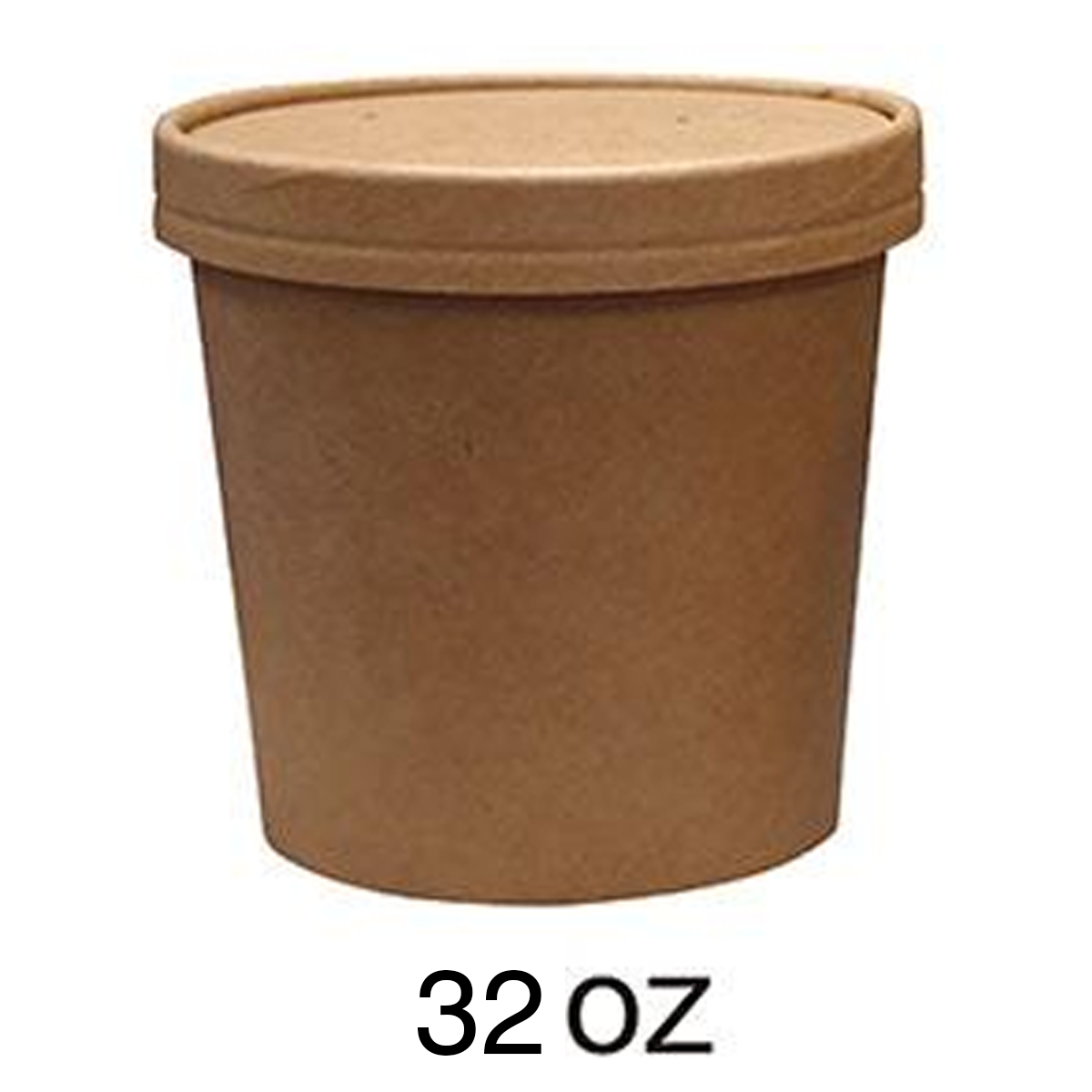 Brown Kraft Paper Cup with Cover for Ice Cream / Soup (50Pcs Pack)
