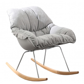 Modern Nordic Rocking Swing Chair with Fabric Cushion by DAAMUDI'S - Leon Grey