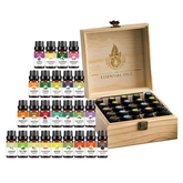 25pcs 10ml Natural Aromatherapy Essential Oil Set With Wooden Storage Gift Box