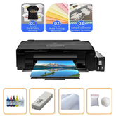 White Ink DTF Printer A3 Size EPSON L1800 (DTF converted)For Dark Color T-Shirt / Sweatshirts + A3 Size Transfer Paper (25 Sheets)