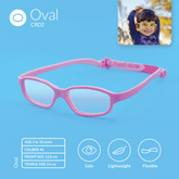 OVAL Safe-Unbreakable and Flexible Kids Eyeglasses Frame with Strap - Flexi-GUM