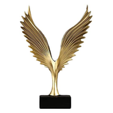 Gold Eagle Art Statue Home Living Room Decoration Figurine - 24x8cm