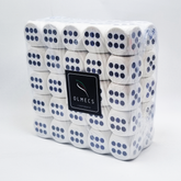 Olmecs Set of 50 Large Opaque Jumbo Dice - White with Black & Red Pip - 25mm