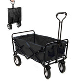 Folding camping multi-function shopping cart, red color shopping trolley - Black