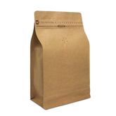 Natural Kraft Coffee Pouches, Resealable Coffee Bag with valve, Flat Bottom Pull Tab Zipper 500g (25 Pc Pack) - Willow