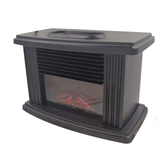 1000W Mini Electric Fireplace Tabletop Portable Living Room Warm Winter Heater - Black EU Plug