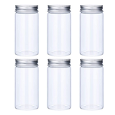 12Pcs Plastic Storage Jar Set Portable Food Candy Jars with Screw-on Lid 17x8.5 Cms - Willow