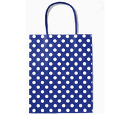 Blue Polka DOT Biodegradable, Food Safe Ink & Paper, Premium Quality Kraft Bag 21x15x8cm (12 Pc Pack)