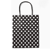 Black Polka DOT Biodegradable, Food Safe Ink & Paper, Premium Quality Kraft Bag 21x15x8cm (12 Pc Pack)