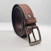 Laurence Olivier Genuine Premium Classic Leather Dress Belt - Brown
