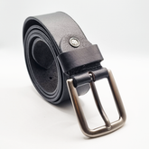 Laurence Olivier Genuine Premium Classic Leather Dress Belt - Black