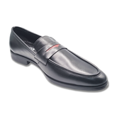 Men Plus Size Black Solid Leather Formal Loafers - Laurence Olivier