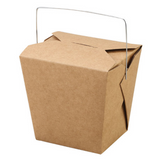 Kraft Paper Wire Handle Rectangle Take Away Food Containers 10x8 cms (50Pc Pack)