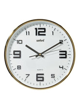 Sanford Round Analog Wall Clock White/Black