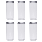 Plastic Storage Jars with Screw on Lids (15x6 Cms) 12Pcs Pack - wILLOW