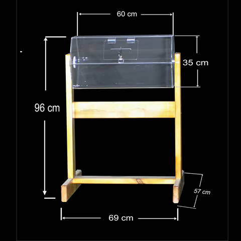 Olmecs Revolving Acrylic Raffle Box Size: 60x35 cm