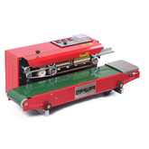 Automatic Continuous Sealing Machine Food Sealer Horizontal Auto Impulse Sealer Machine SF-150 with EXP Date Printing(RED)