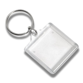 50 Pcs Clear Acrylic Keychains Snap-In Photo Picture Frame Square (3.5X3.5 Cms)